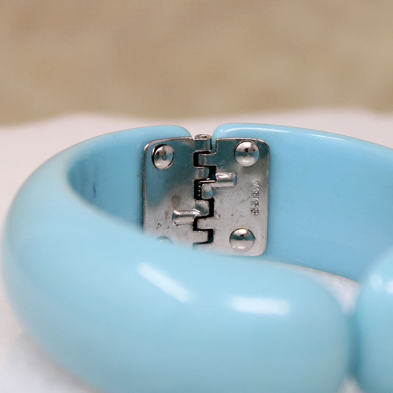 Powder Blue Clamper Bracelet with Rhinestones by Weiss