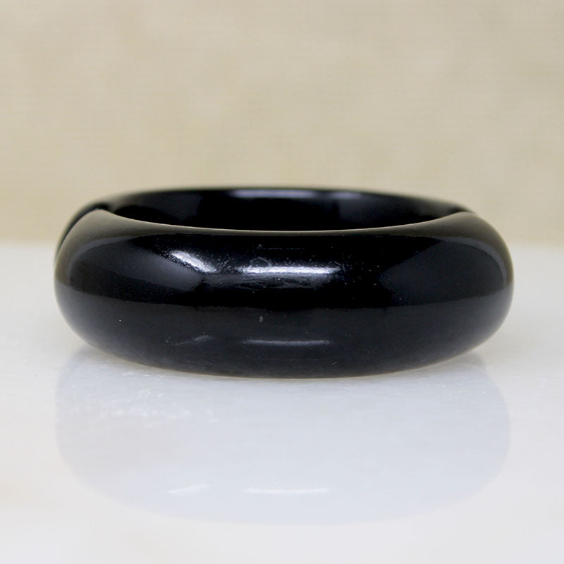 Black Celluloid Clamper Bracelet with Sparkling Fireworks