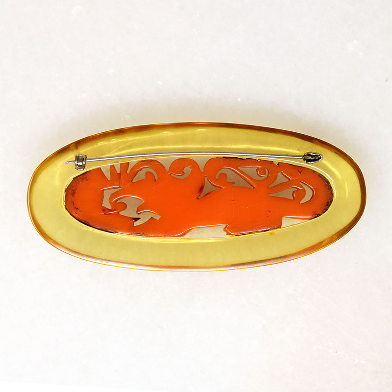 Chinoiserie Dragon Brooch in Bakelite