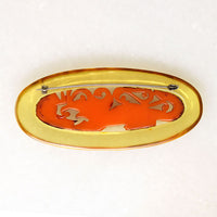 Chinoiserie Dragon Brooch in Bakelite