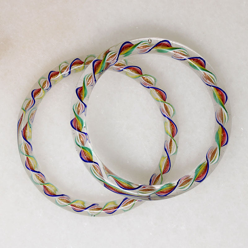 Rainbow Twist Murano Glass Bangle Bracelets