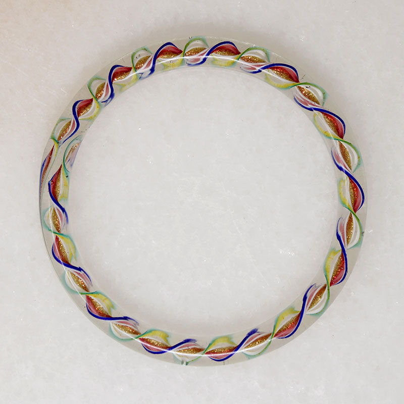 Rainbow Twist Murano Glass Bangle Bracelets