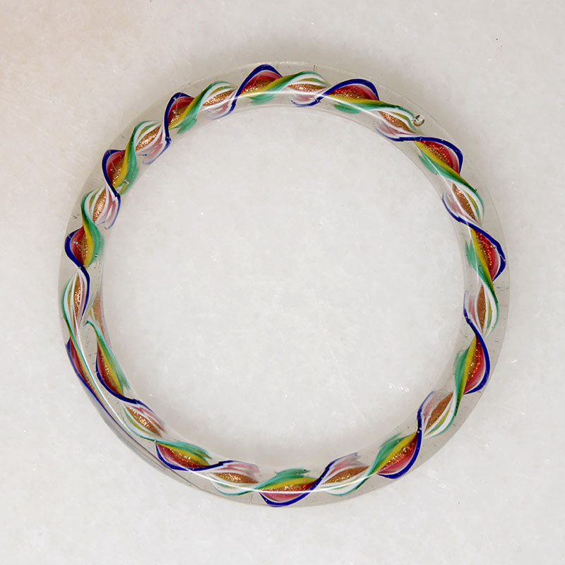 Rainbow Twist Murano Glass Bangle Bracelets
