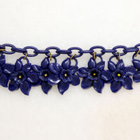 Bright Blue Blossoms Celluloid Necklace