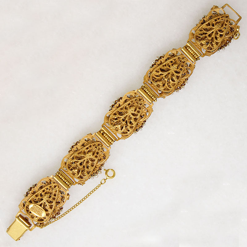 Lavish "Pearl" & Crystal Bracelet by Miriam Haskell