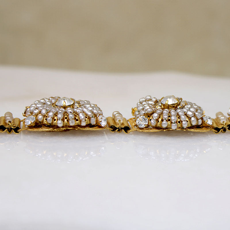 Lavish "Pearl" & Crystal Bracelet by Miriam Haskell