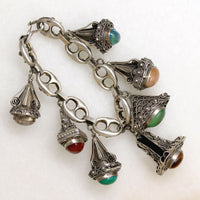Silver Italian Bracelet with Lantern-Shaped Charms