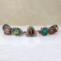 Silver Italian Bracelet with Lantern-Shaped Charms