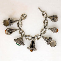 Silver Italian Bracelet with Lantern-Shaped Charms