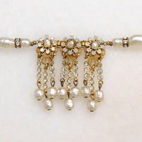Lavish "Pearl" & Crystal Fringe Necklace by Haskell