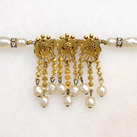 Lavish "Pearl" & Crystal Fringe Necklace by Haskell