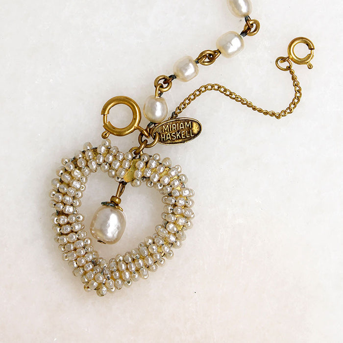 Romantic"Pearl" Heart Bracelet by Miriam Haskell