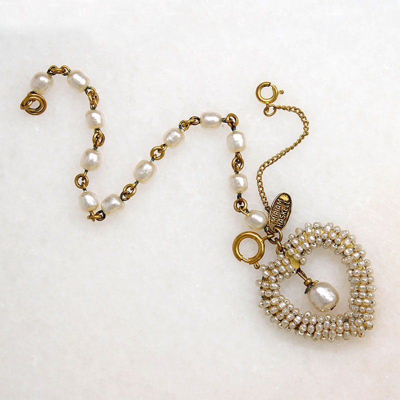 Romantic"Pearl" Heart Bracelet by Miriam Haskell