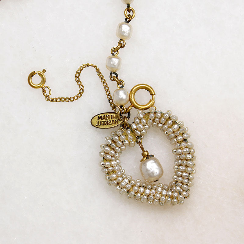 Romantic"Pearl" Heart Bracelet by Miriam Haskell