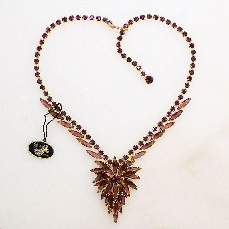 NWT Juliana Originals Purple Rhinestone Necklace