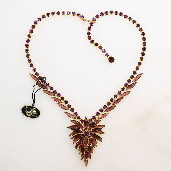 NWT Juliana Originals Purple Rhinestone Necklace
