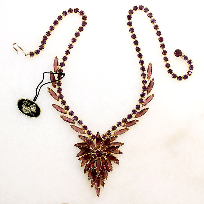NWT Juliana Originals Purple Rhinestone Necklace