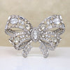 Formal Symmetry Rhinestone Bow Brooch by Staret