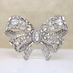 Formal Symmetry Rhinestone Bow Brooch by Staret