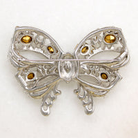 Formal Symmetry Rhinestone Bow Brooch by Staret