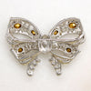 Formal Symmetry Rhinestone Bow Brooch by Staret