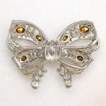 Formal Symmetry Rhinestone Bow Brooch by Staret