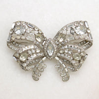 Formal Symmetry Rhinestone Bow Brooch by Staret