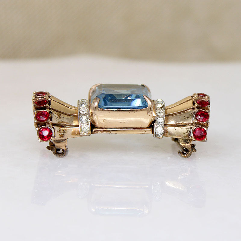 Red White & Blue Retro Brooch