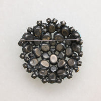 Domed Blue Stone Forget-Me-Not Costume Brooch