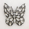 Brilliant White Rhinestone Butterfly Brooch by La Roco