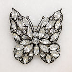 Brilliant White Rhinestone Butterfly Brooch by La Roco