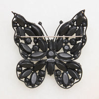 Brilliant White Rhinestone Butterfly Brooch by La Roco
