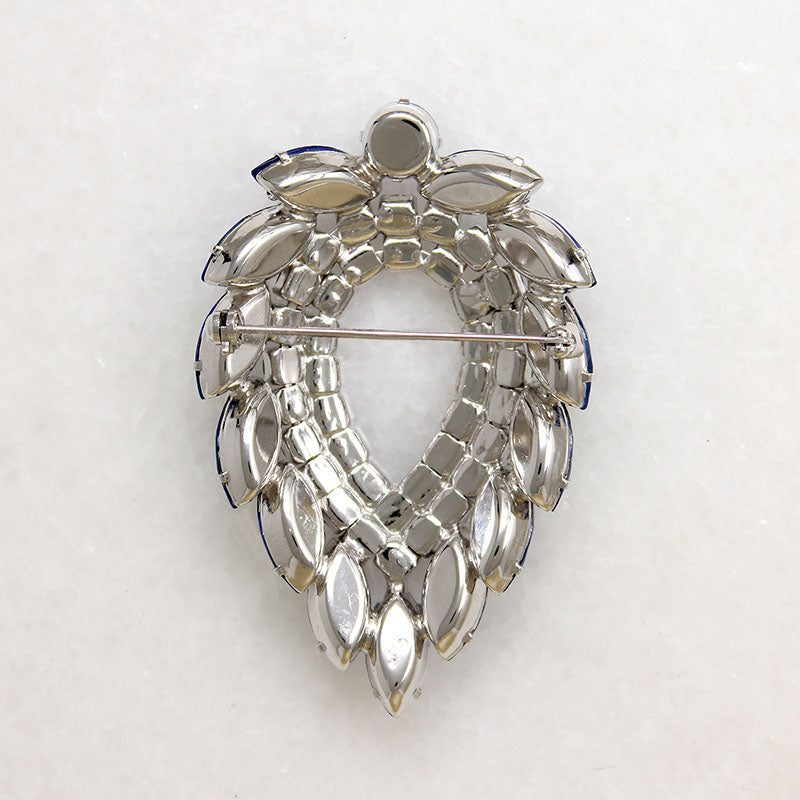Sarah Coventry Fierce Blue Rhinestone Brooch