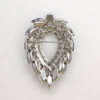 Sarah Coventry Fierce Blue Rhinestone Brooch