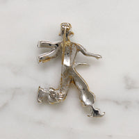 Ice Skater in Golden Harem Pants Costume Brooch