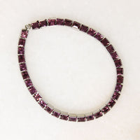 Purple Glass & Sterling Art Deco Line Bracelet