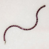 Purple Glass & Sterling Art Deco Line Bracelet