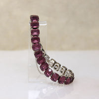Deep Purple Glass in Sterling Line Bracelet