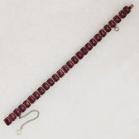 Deep Purple Glass in Sterling Line Bracelet