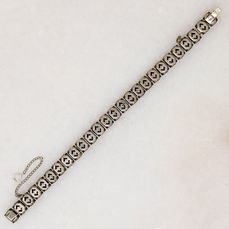 Deep Purple Glass in Sterling Line Bracelet
