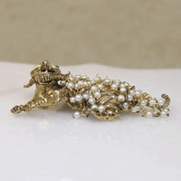 Savage Tiger with Frothy Pearls Hattie Carnegie Brooch