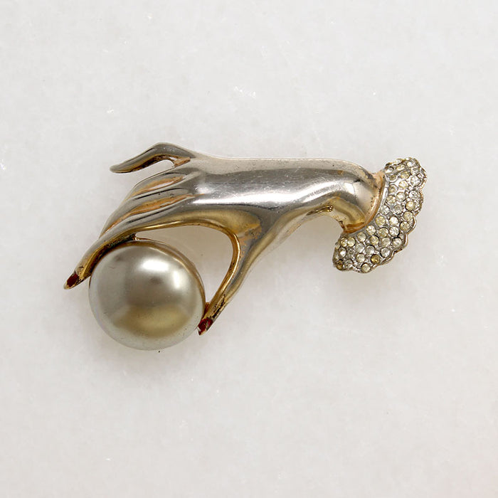 Lady's Hand Sterling Silver Brooch from Marslieu