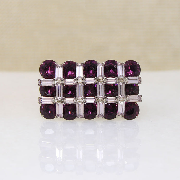 Purple Passion Crystal Brooch by Sherman