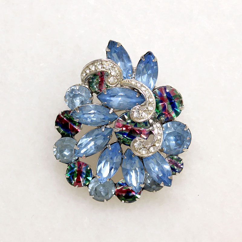 Fabulous Eisenberg Brooch with Watermelon Crystals
