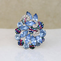 Fabulous Eisenberg Brooch with Watermelon Crystals