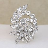 Exuberant Eisenberg Ice Crystal Corsage Brooch
