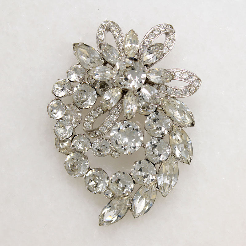Exuberant Eisenberg Ice Crystal Corsage Brooch