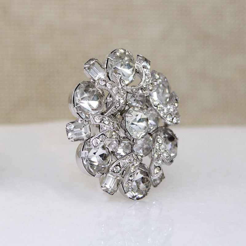 Round Eisenberg Swarovski Crystal Brooch 