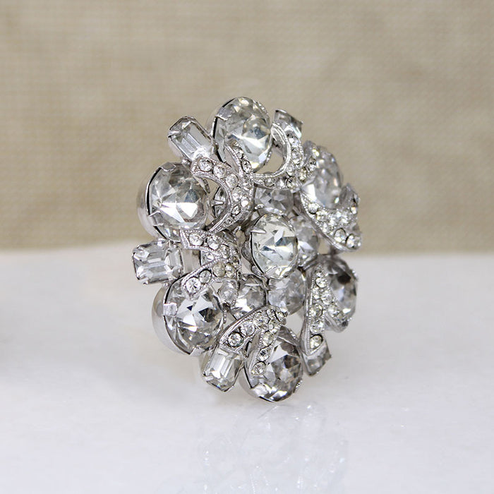 Round Eisenberg Swarovski Crystal Brooch 