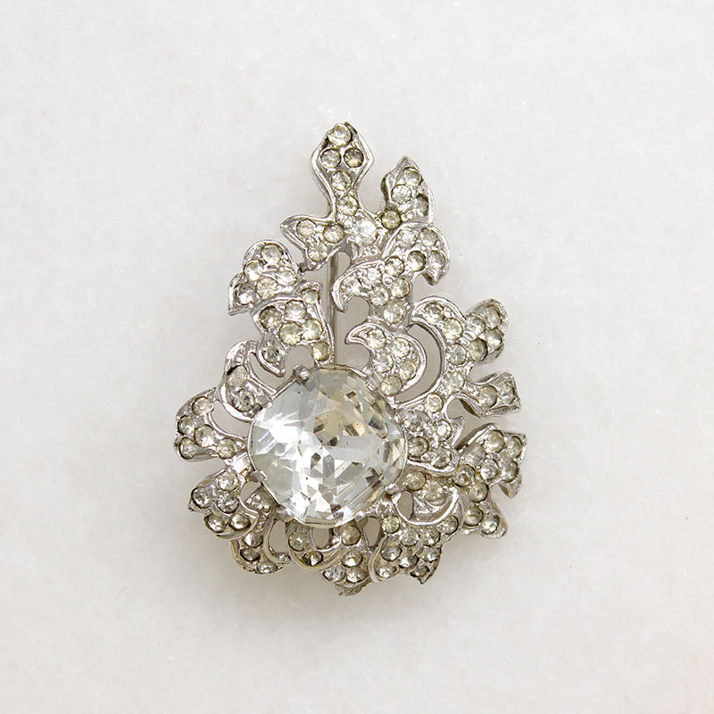 Eisenberg Original Crystal & Sterling Silver Brooch